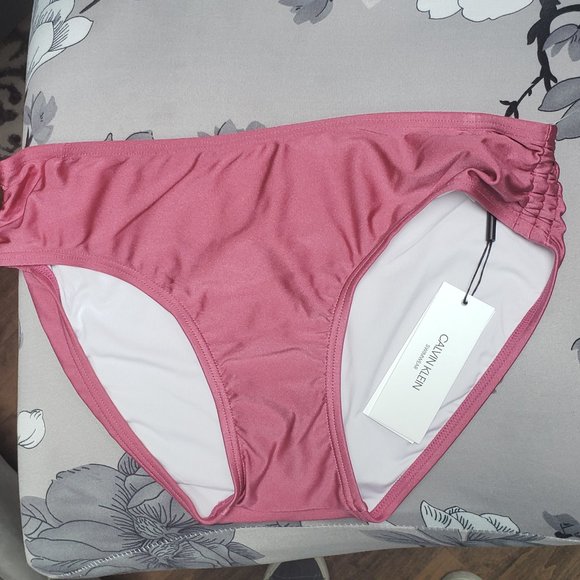NWT  Calvin Klein Rosebud Shimmer  Bikini Bottom  Size L - Picture 1 of 5